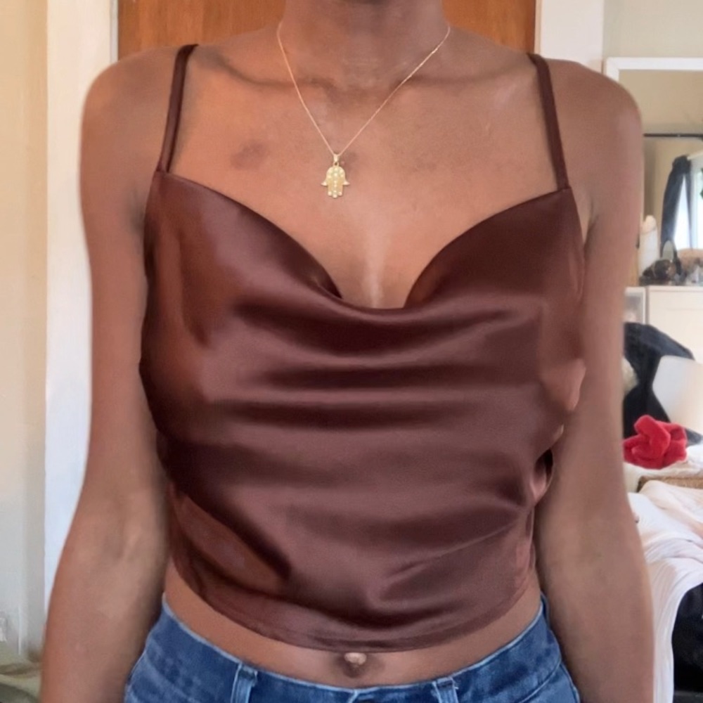 Brown stain crop top - w/o tag - never worn. Same day shipping before 4pm